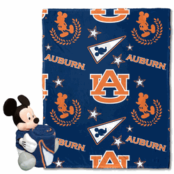 NCAA Auburn Pennant Mickey Hugger Pillow & Silk Touch Throw Set
