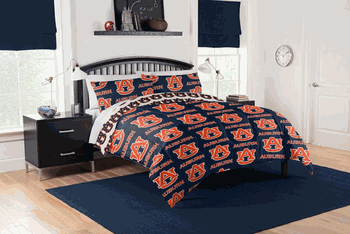 NCAA Auburn Tigers Full Rotary Bed In A Bag Set