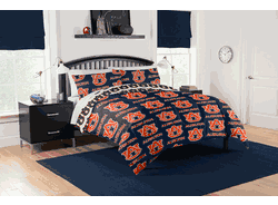 NCAA Auburn Tigers Rotary Queen Bed In A Bag Set