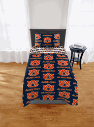 NCAA Auburn Tigers Twin Rotary Bed In A Bag Set