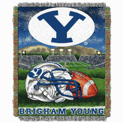 NCAA BYU Homefield Advantage Woven Tapestry Throw Blanket 48x60 Inches