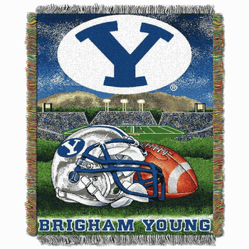 NCAA BYU Homefield Advantage Woven Tapestry Throw Blanket 48x60 Inches