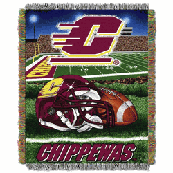 NCAA Central Michigan Homefield Advantage Woven Tapestry Throw Blanket 48x60 Inches