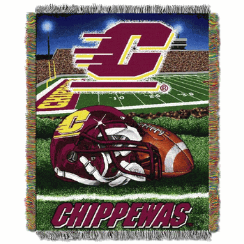 NCAA Central Michigan Homefield Advantage Woven Tapestry Throw Blanket 48x60 Inches
