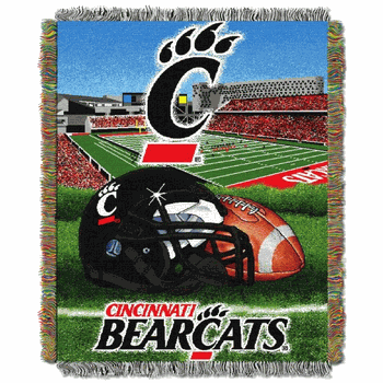NCAA Cincinnati Homefield Advantage Woven Tapestry Throw Blanket 48x60 Inches