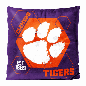 NCAA Clemson Connector Velvet Reverse Pillow 16x16 Inches