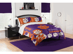 NCAA Clemson Hexagon Take F/Q Comforter Set