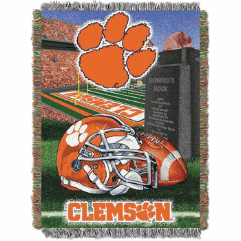 NCAA Clemson Homefield Advantage Woven Tapestry Throw Blanket 48x60 Inches