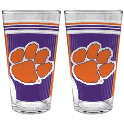 NCAA Clemson Tigers 2pc Pint Glass Set