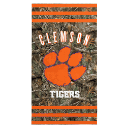 NCAA Clemson Tigers Real Tree Stripes Beach Towel