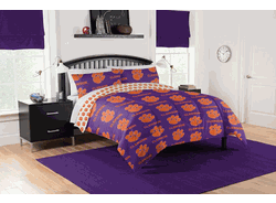 NCAA Clemson Tigers Rotary Queen Bed In A Bag Set