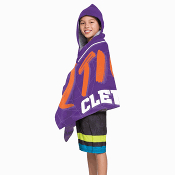 NCAA Clemson Youth Hooded Beach Towel 21x51 Inches