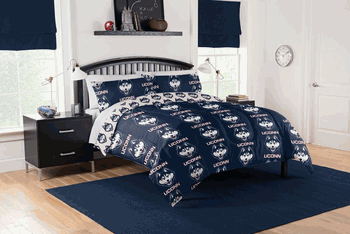 NCAA Connecticut Huskies Rotary Queen Bed In A Bag Set
