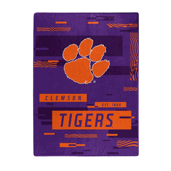 NCAA Digitize Clemson Raschel Throw Blanket 60x80 Inches