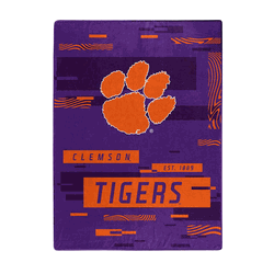 NCAA Digitize Clemson Raschel Throw Blanket 60x80 Inches