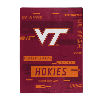 NCAA Digitize Virginia Tech Raschel Throw Blanket 60x80 Inches