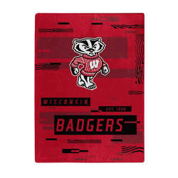 NCAA Digitize Wisconsin Raschel Throw Blanket 60x80 Inches