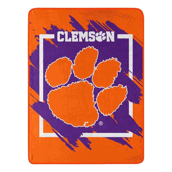 NCAA Dimensional Clemson Micro Raschel Throw Blanket 46x60 Inches