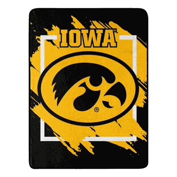 NCAA Dimensional Iowa Micro Raschel Throw Blanket 46x60 Inches