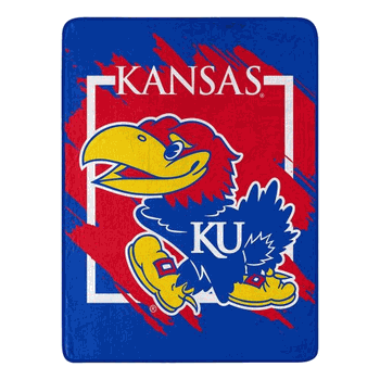 NCAA Dimensional Kansas Micro Raschel Throw Blanket 46x60 Inches