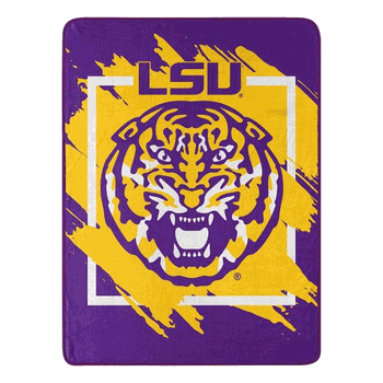 NCAA Dimensional LSU Micro Raschel Throw Blanket 46x60 Inches