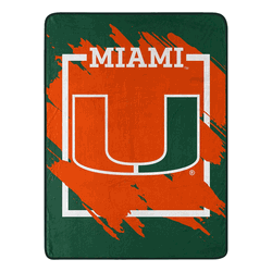NCAA Dimensional Miami Micro Raschel Throw Blanket 46x60 Inches