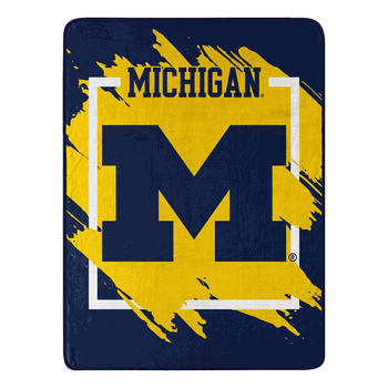 NCAA Dimensional Michigan Micro Raschel Throw Blanket 46x60 Inches