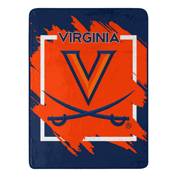 NCAA Dimensional Virginia Micro Raschel Throw Blanket 46x60 Inches