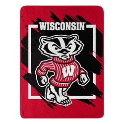 NCAA Dimensional Wisconsin Micro Raschel Throw Blanket 46x60 Inches