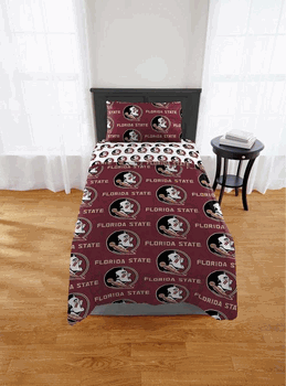 NCAA Florida State Seminoles Twin Rotary Bed In A Bag Set
