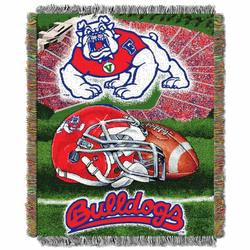 NCAA Fresno State Homefield Advantage Woven Tapestry Throw Blanket 48x60 Inches