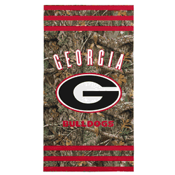 NCAA Georgia Bulldogs Real Tree Stripes Beach Towel