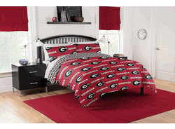 NCAA Georgia Bulldogs Rotary Queen Bed In A Bag Set