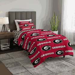 NCAA Georgia Bulldogs Twin Rotary Bed In A Bag Set