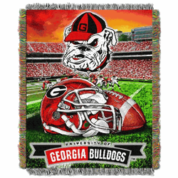 NCAA Georgia Homefield Advantage Woven Tapestry Throw Blanket 48x60 Inches