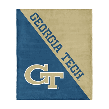 NCAA Georgia Tech Yellow Jackets Halftone Silk Touch Throw Blanket 46x60 inches