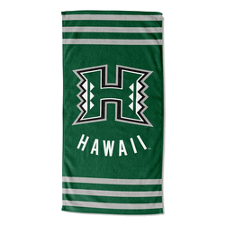NCAA Hawaii Stripes Beach Towel 30x60 Inches