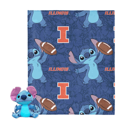 NCAA Illinois Fighting Illini Enroll Stitch Hugger Pillow &amp; Silk Touch Throw Blanket Set 40x50 Inches