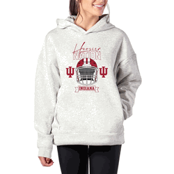 NCAA Indiana Hoosiers Hoosier Nation Heather Grey Hoodie with Zipper Pockets M