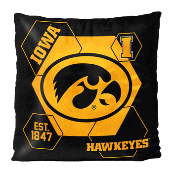NCAA Iowa Connector Velvet Reverse Pillow 16x16 Inches