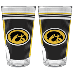 NCAA Iowa Hawkeyes 2pc Pint Glass Set