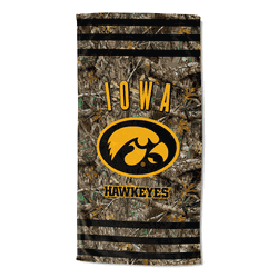 NCAA Iowa Hawkeyes Real Tree Stripes Beach Towel
