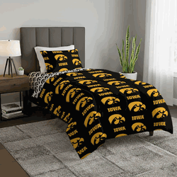 NCAA Iowa Hawkeyes Twin Rotary Bed In A Bag Set