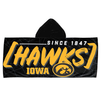 NCAA Iowa Youth Hooded Beach Towel 21x51 Inches