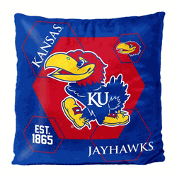 NCAA Kansas Connector Velvet Reverse Pillow 16x16 Inches