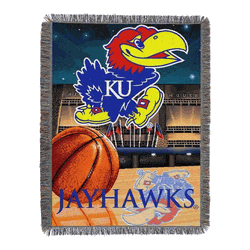NCAA Kansas Homefield Advantage Woven Tapestry Throw Blanket 48x60 Inches