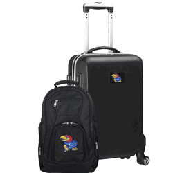 NCAA Kansas Jayhawks Deluxe 2-Piece Backpack & Carry-On Set