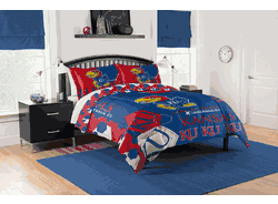 NCAA Kansas Jayhawks Hexagon Take F/Q Comforter Set