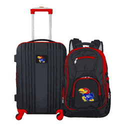 NCAA Kansas Jayhawks Premium 2-Piece Backpack & Carry-On Set