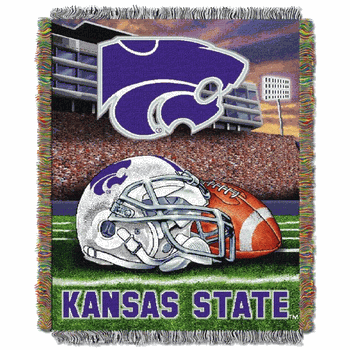 NCAA Kansas State Homefield Advantage Woven Tapestry Throw Blanket 48x60 Inches